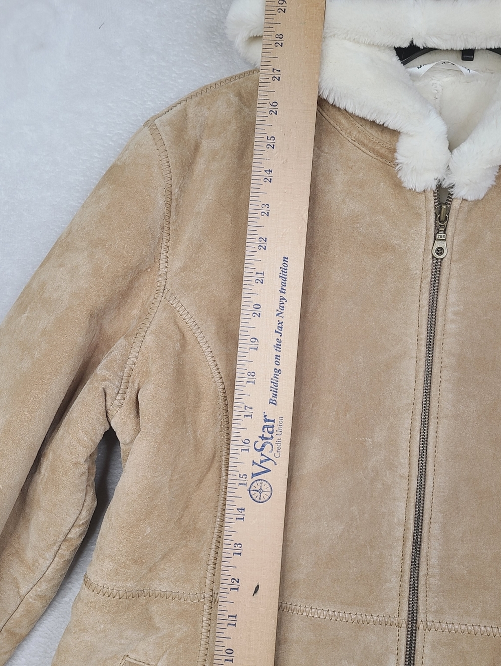 Vintage Fabio Penny Lane Suede Leather Coat Jacket Womens Large Tan Beige Lined - Picture 9 of 16